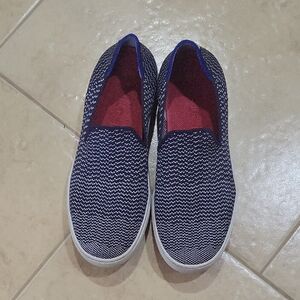 Rothy's Navy and White Slip-On Sneakers